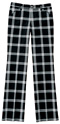 GWR4031　ブロックチェックノータックパンツ　ブラック