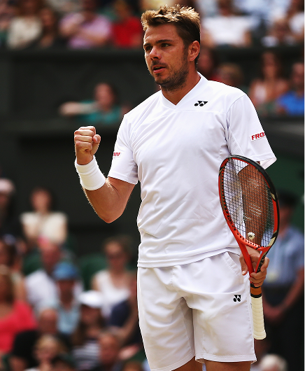Stan Wawrinka serving on a grass court